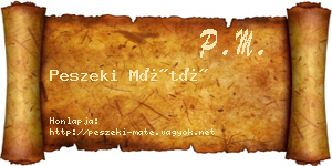 Peszeki Máté névjegykártya