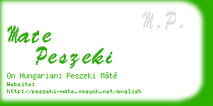 mate peszeki business card