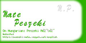 mate peszeki business card